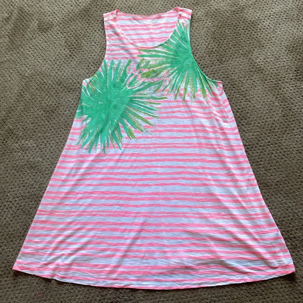 Lilly Pulitzer Whitney Coral Reef “Gone Coconuts” Swim Coverup dress L 🥥🌴